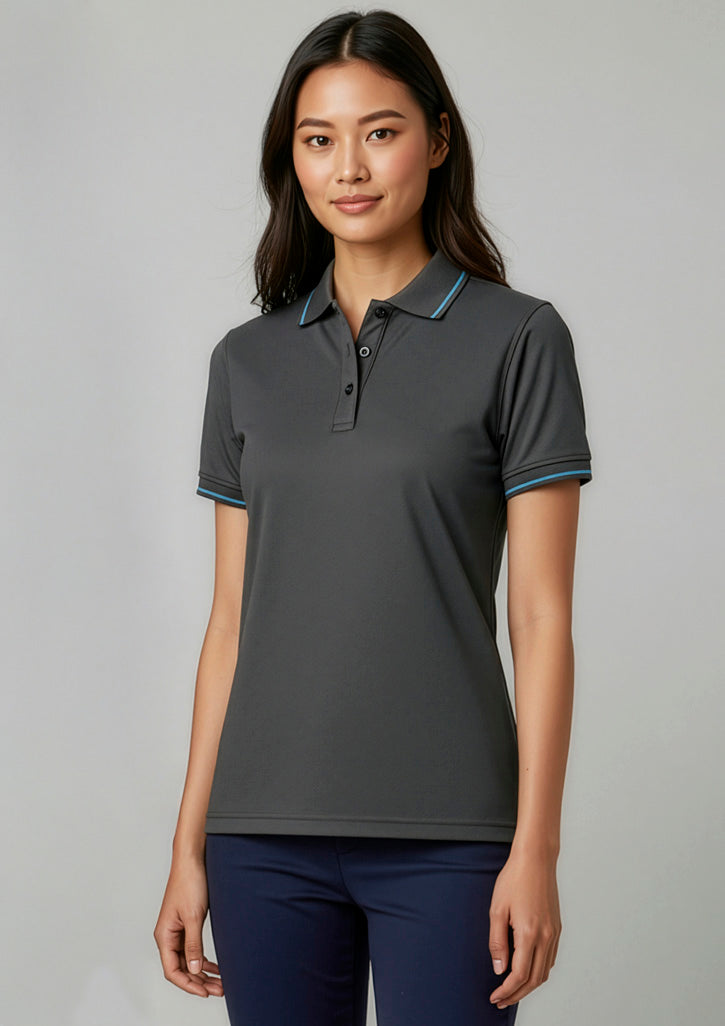 BIZ COLLECTION Womens Jet Short Sleeve Polo P226LS